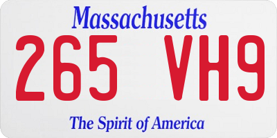 MA license plate 265VH9