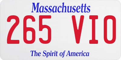 MA license plate 265VI0