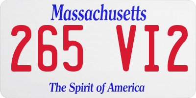 MA license plate 265VI2
