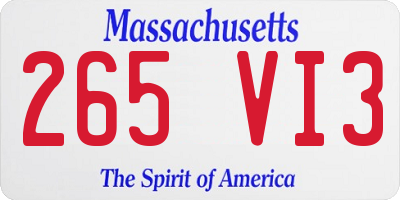 MA license plate 265VI3