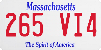 MA license plate 265VI4