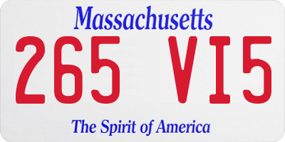 MA license plate 265VI5