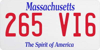 MA license plate 265VI6