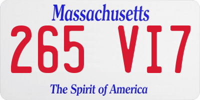 MA license plate 265VI7