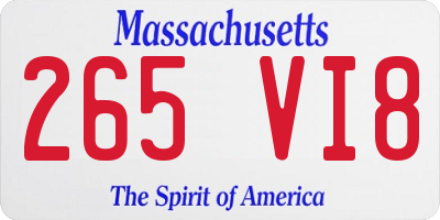 MA license plate 265VI8