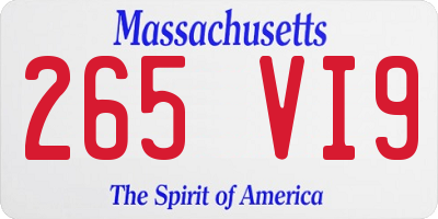 MA license plate 265VI9