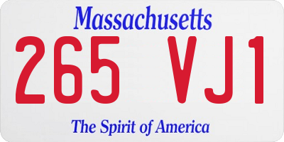 MA license plate 265VJ1