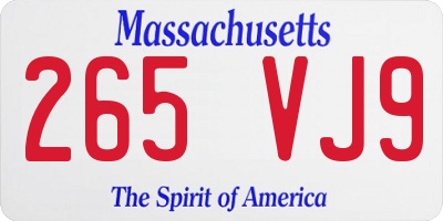 MA license plate 265VJ9