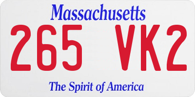 MA license plate 265VK2