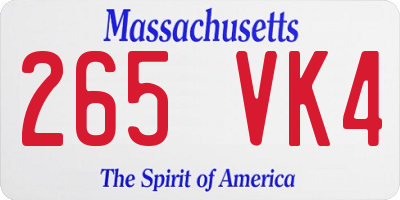 MA license plate 265VK4