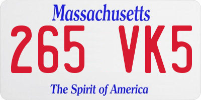 MA license plate 265VK5