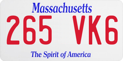 MA license plate 265VK6