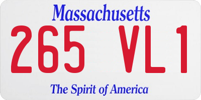 MA license plate 265VL1
