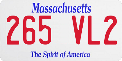 MA license plate 265VL2