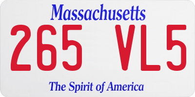 MA license plate 265VL5