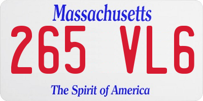MA license plate 265VL6