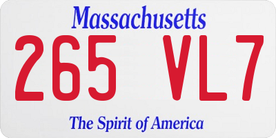 MA license plate 265VL7