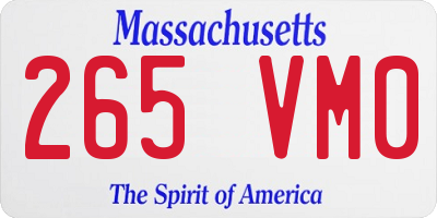 MA license plate 265VM0