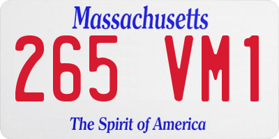 MA license plate 265VM1