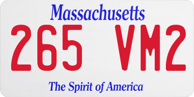 MA license plate 265VM2
