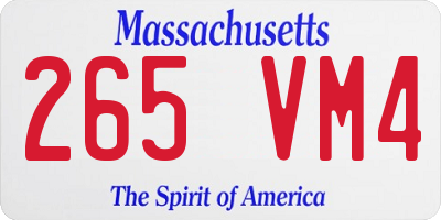 MA license plate 265VM4