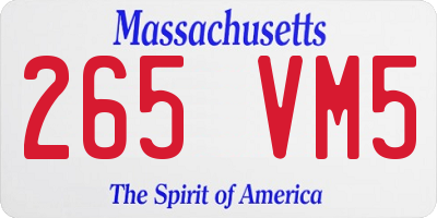 MA license plate 265VM5