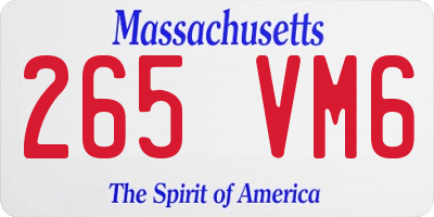 MA license plate 265VM6