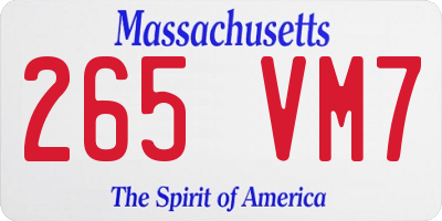 MA license plate 265VM7