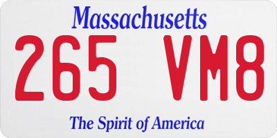 MA license plate 265VM8
