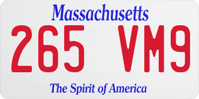 MA license plate 265VM9