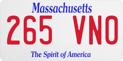 MA license plate 265VN0