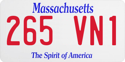 MA license plate 265VN1