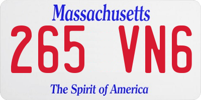 MA license plate 265VN6