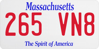 MA license plate 265VN8