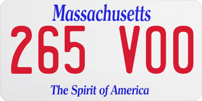 MA license plate 265VO0