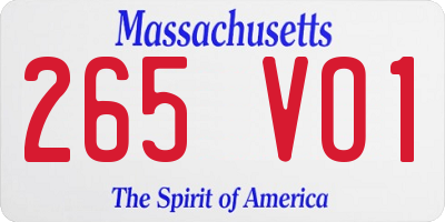 MA license plate 265VO1
