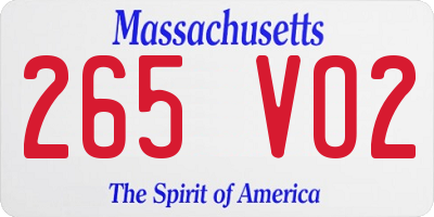 MA license plate 265VO2