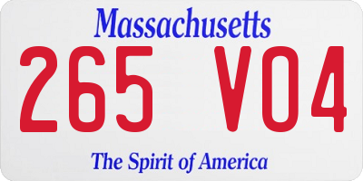MA license plate 265VO4