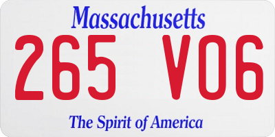MA license plate 265VO6