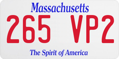 MA license plate 265VP2