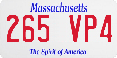 MA license plate 265VP4