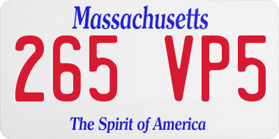 MA license plate 265VP5