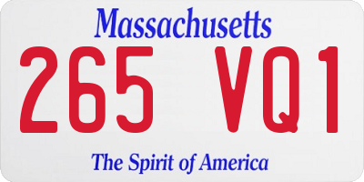 MA license plate 265VQ1