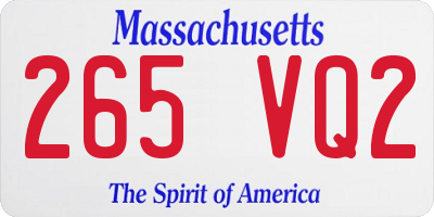 MA license plate 265VQ2
