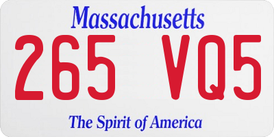 MA license plate 265VQ5