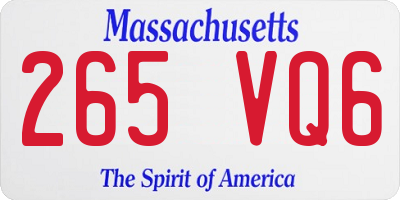 MA license plate 265VQ6