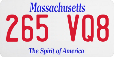 MA license plate 265VQ8