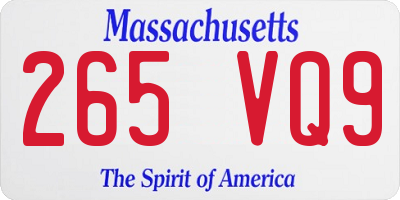 MA license plate 265VQ9