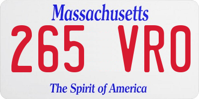 MA license plate 265VR0