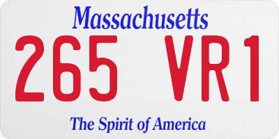 MA license plate 265VR1